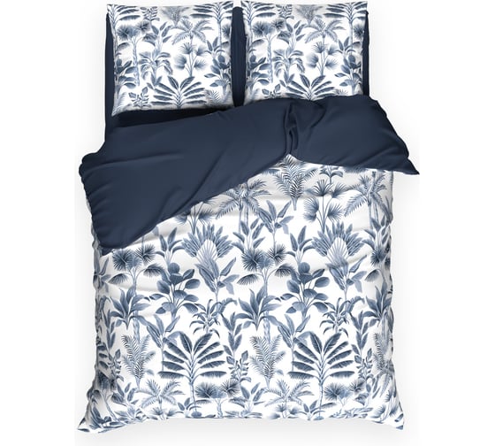 Комплект постельного белья Этель евро, Palmetto 200*217 см, 220*240 см, 70*70 см 2 шт, поплин 125 г/м2, хлопок 100% 10706964