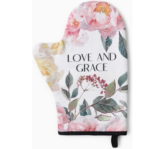 Набор подарочный Этель Love and grace, полотенце, варежка-прихватка, кухонная лопатка, венчик, губка 10838743