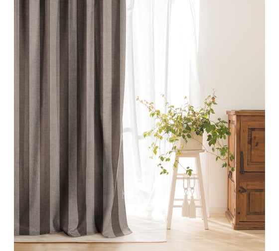 Штора Home&Style Рогожка 165/280, зебра-капучино 781408