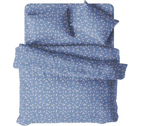 Комплект постельного белья Волшебная Ночь Евро Ранфорс 110 г/кв.м Blow-Blue с наволочками 50х70 см 927184
