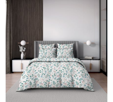 Комплект постельного белья Волшебная Ночь 1.5 спальный Ранфорс 110 г/кв.м Флер с наволочками 70х70 см 926256