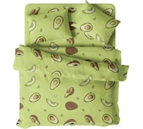 Комплект постельного белья Волшебная Ночь Семейный Ранфорс 110 г/кв.м Авокадо с наволочками 70х70 см 790542