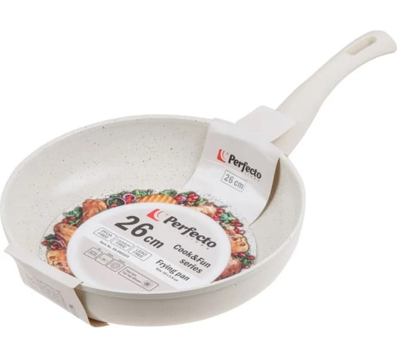 Сковорода PERFECTO LINEA Cook&Fun 26x5.8 см, алюминиевая, антипригарное покрытие, бежевая 55-260103 1