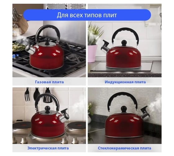 Чайник HOME ELEMENT HE-WK1602 красный рубин со свистком 36118