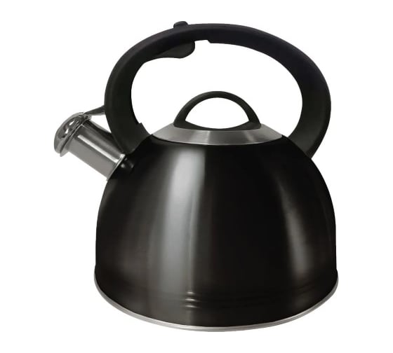 Чайник MARTA MT-3007 черный глянец со свистком 43341