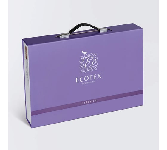 Комплект постельного белья Ecotex Эстетика, сатин-жаккард, хлопок/вискоза, семейный КЭД/Мерлетто