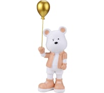 Интерьерный сувенир Миленд Медведь с воздушным шариком, розовый, d 11 x 8 cm, h 34 см 071063