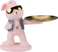 Интерьерный сувенир Миленд Стильный зайка, серый, d 24 x 11 cm, h 13 см 071068