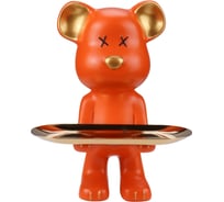 Интерьерный сувенир Миленд Модный медвежонок оранжевый, d 22 x 17 cm, h 29 см 071065