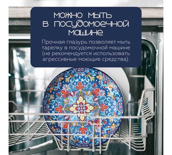 Тарелка Homium Kitchen, Multi, Восток, диаметр 18 см, синий vostok01
