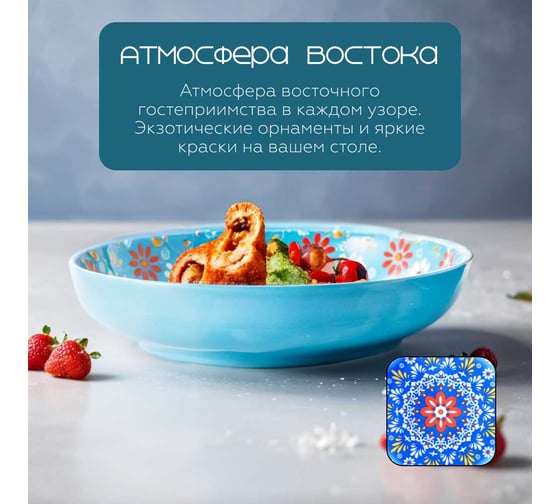 Тарелка Homium Kitchen, Multi, Восток, диаметр 18 см, голубой vostok03