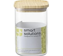 Банка для хранения Smart Solutions квадратная Glass Bamboo, 1.1 л SS0000160