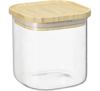 Банка для хранения Smart Solutions квадратная Glass Bamboo, 0.8 л SS0000159