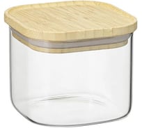 Банка для хранения Smart Solutions квадратная Glass Bamboo, 0.6 л SS0000158