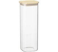Банка для хранения Smart Solutions квадратная Glass Bamboo, 2.2 л SS0000163
