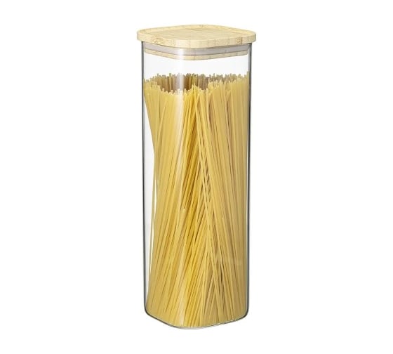 Банка для хранения Smart Solutions квадратная Glass Bamboo, 2.2 л SS0000163