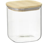 Банка для хранения Smart Solutions квадратная Glass Bamboo, 1.5 л SS0000165