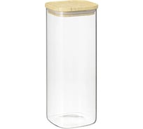 Банка для хранения Smart Solutions квадратная Glass Bamboo, 1.9 л SS0000162