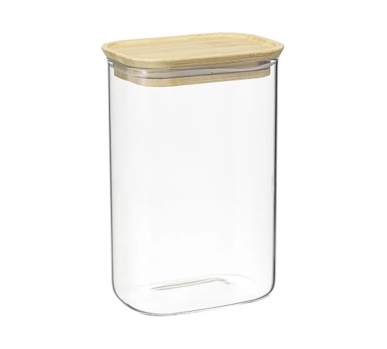 Банка для хранения Smart Solutions прямоугольная Glass Bamboo, 1.3 л SS0000168