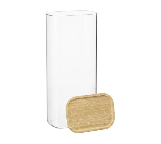 Банка для хранения Smart Solutions прямоугольная Glass Bamboo, 2 л SS0000169