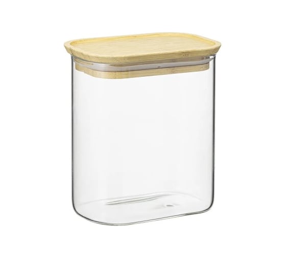 Банка для хранения Smart Solutions прямоугольная Glass Bamboo, 0.950 л SS0000167 1