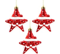 Набор подвесок B&H Звёзды-Санты, красный, белый, 3 шт. BH2608