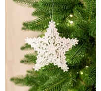 Декоративная подвеска B&H Ажурная звезда, белый BH2436