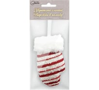 Елочное украшение B&H Варежка в полоску BH1644