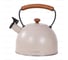 Чайник Willmark WTK-3694SS 2.8 л, со свистком, с крышкой, ручка из дуба, техн. Easy spout open, кремово-белый 2001456 2