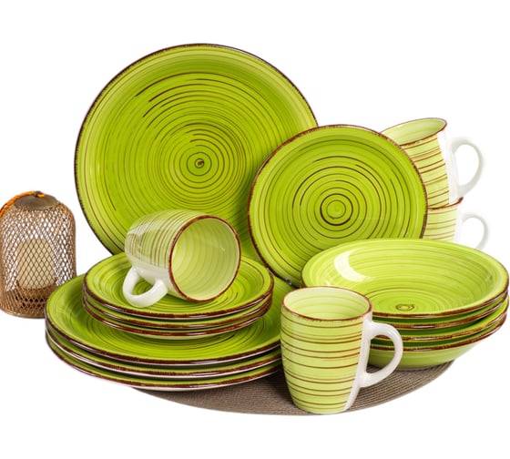 Столовый набор керамический DOMENIK LEMONGRASS на 4 персоны, (16 предметов) DMS285-ECOM 1
