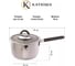 Ковш Катюша нержавеющая сталь, 16 см, 1.8 л, Ода, стеклянная крышка, ручка с силиконом 310-16-1 5