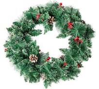 Венок новогодний декоративный B&H "Сочные ягодки и шишки" BH2484