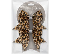 Банты тканевые B&H "Animal print - 1", коричневый, 2 шт. BH1851