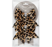 Банты тканевые B&H "Animal print - 2", коричневый, 2 шт. BH1852