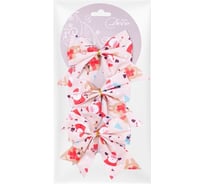 Набор бантов тканевых B&H "Новогодний принт", бежевый, 3 шт. BH1969-SB