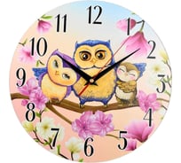 Часы настенные PREZENT Совы D 290 мм + салфетница в подаркок ЧСН-001