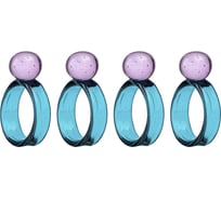 Набор из 4 колец для салфеток Liberty Jones Orb Ø4 см, бирюзовые/розовые LJ0000323