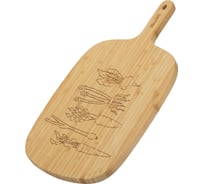 Разделочная доска Regent inox прямоугольная, с ручкой, 48x25,5x1,9 см, Linea Bamboo 93-BM-2-03.4