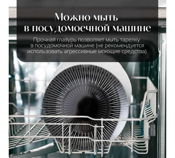 Тарелка Homium Basic, диаметр 20.6 см, белый/черный hombasic02