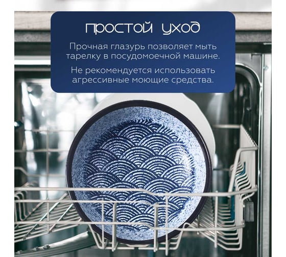 Тарелка Homium Japanese Collection Top, диаметр 20.5 см, глубокая, синий top09