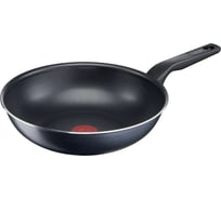 Сковорода TEFAL ВОК (WOK) Force 4218628 круглая 28 см, покрытие антипригарное, ручка несъемная (без крышки) черный 1931564