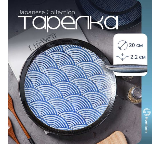 Тарелка Homium Japanese Collection, Top, D20, синий top05