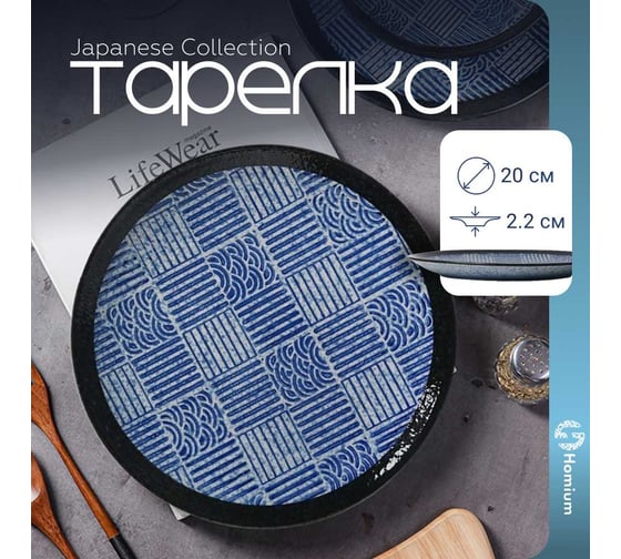 Тарелка Homium Japanese Collection, Top, D20, синий top06