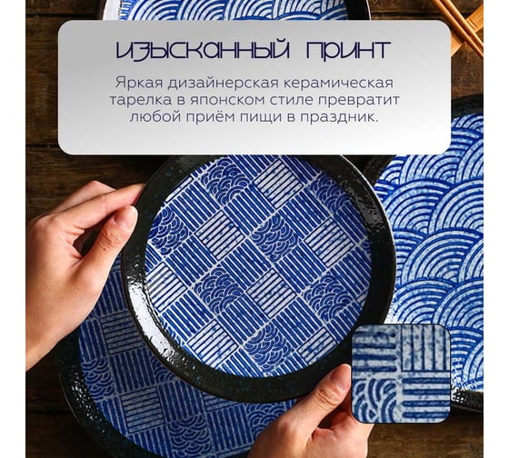 Тарелка Homium Japanese Collection, Top, D20, синий top06