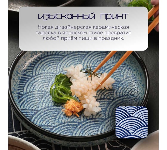 Тарелка Homium Japanese Collection, Top, D20, синий top07