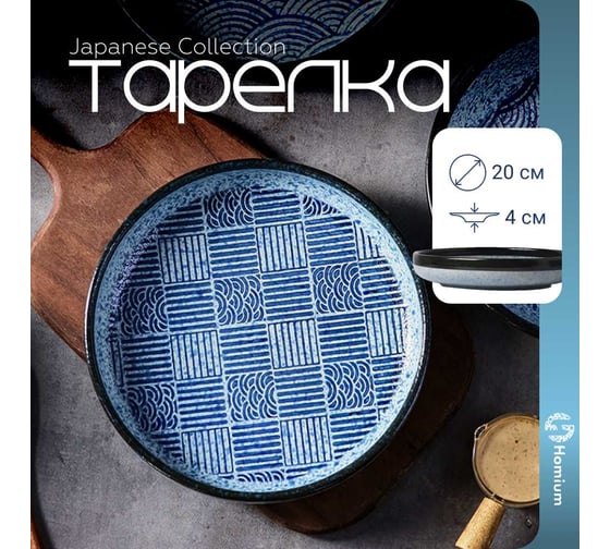 Тарелка Homium Japanese Collection, Top, D20, синий top08