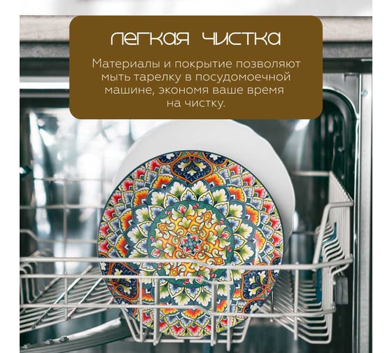 Тарелка Homium Kitchen, Multi, Маракеш, D20.5, синий marakesh04