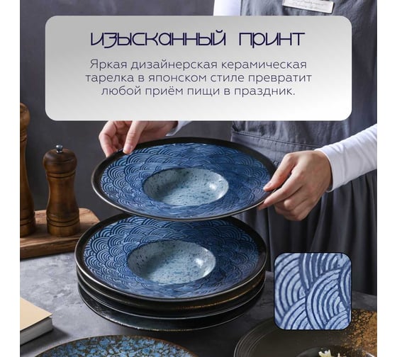 Тарелка Homium Japanese Collection, Top, D26, синий top03