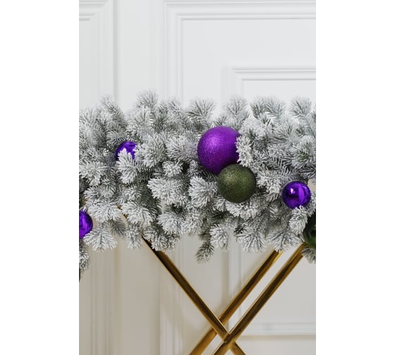 Гирлянда хвойная Crystal Trees МЕТЕЛИЦА в снегу, h100 см KPgS-10100