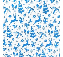 Скатерть VILINA 012-1 полиэтилен Праздник белая 132x180 см подарки синие 7252-SK-04PO-W-C-012-1